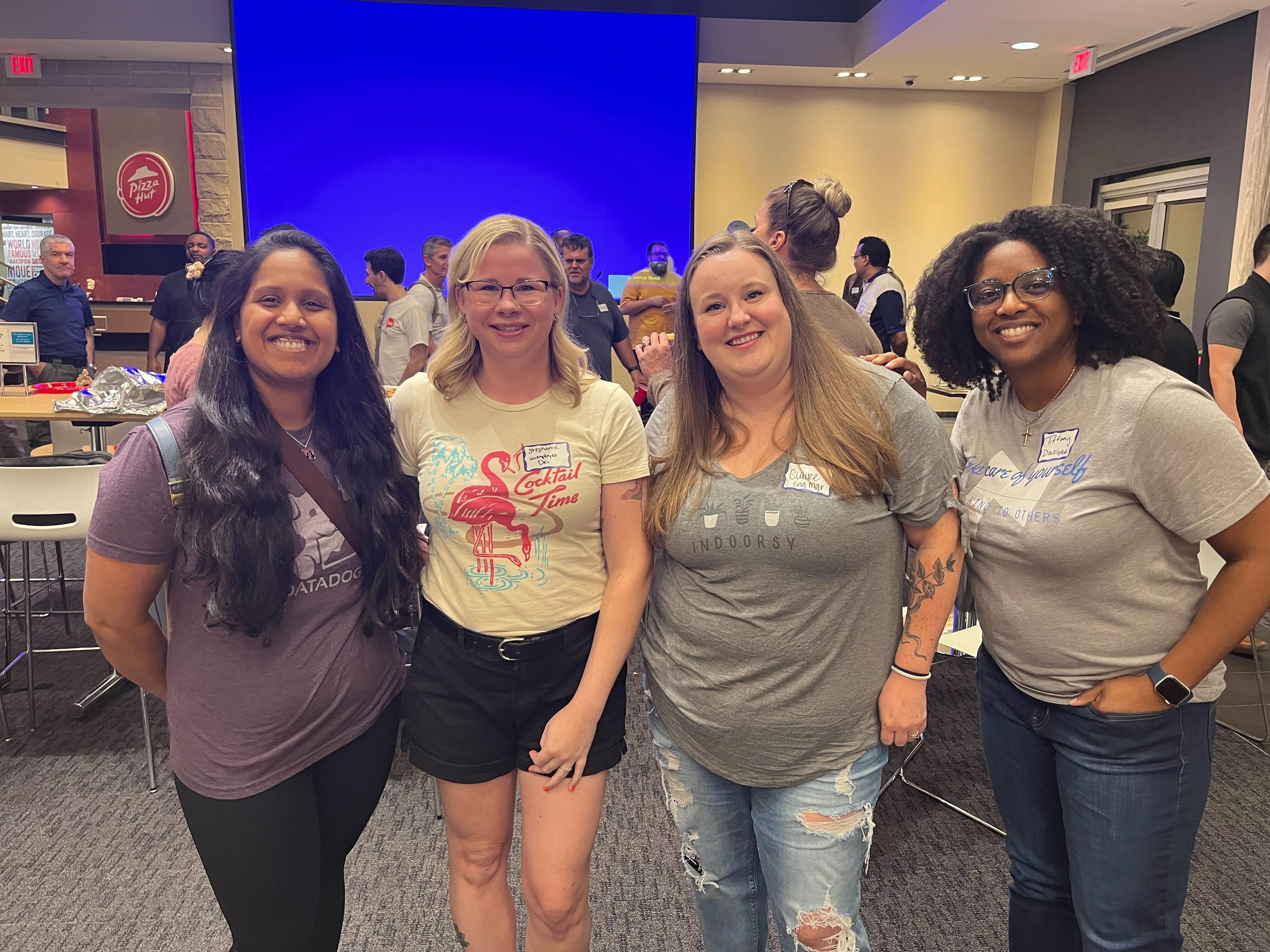 Former Women Who Code members attending a Dallas Software Developers Group Meetup